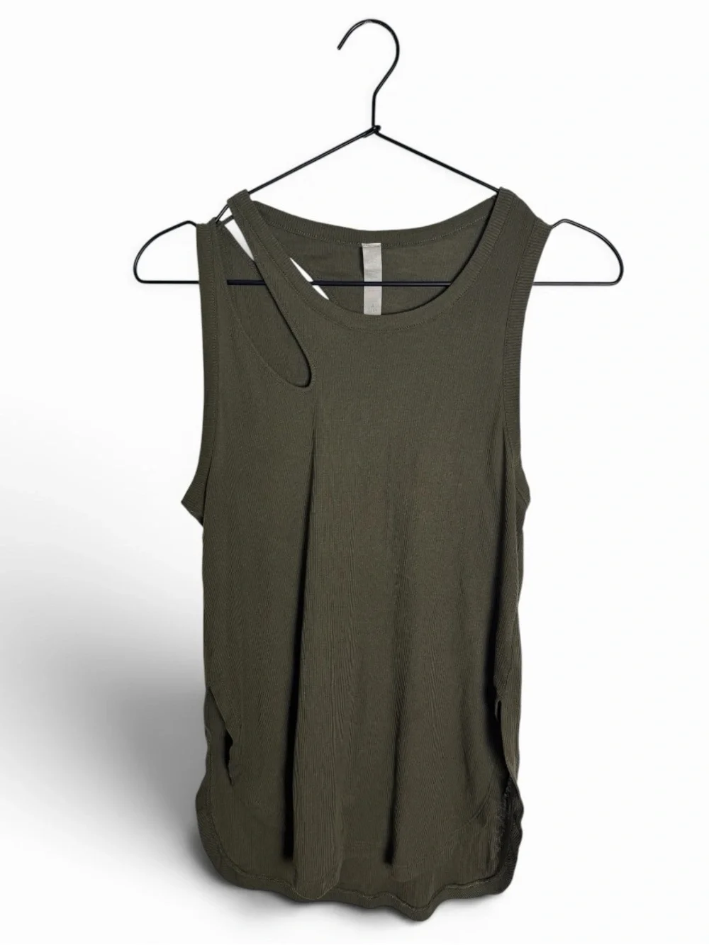 Alo Yoga Dark Cactus Ribbed Peak Tank Top Size XS